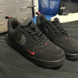 Nike Air Force 1 Low Multi-Swoosh Black Crimson